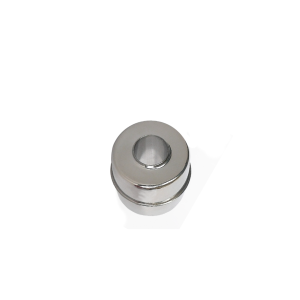 A small, round, metallic component—possibly a spacer or washer from the MS09-S Series Magnetic Float Switch—features a central hole and is photographed on a plain white background. by Standex Detect